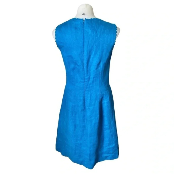 HOBBS LONDON 100% Flax Imperial Blue Sleeveless Pencil Dress Size 10 (US 6) - Picture 5 of 11